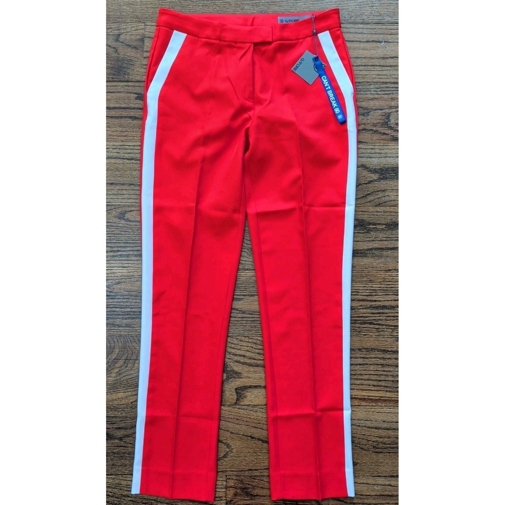NWT G/FORE Women's Size 4 Straight Leg Racer Tux Trouser Golf Pants Red